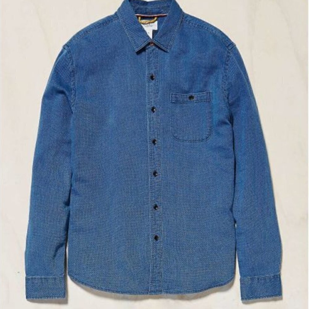 UO Urban Outfitters Koto Doby Button Down Long Sleeve Shirt
